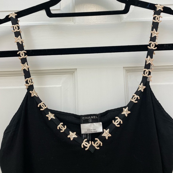 SOLD CHANEL CC Black Camisole Tank Top - Picture 5 of 6